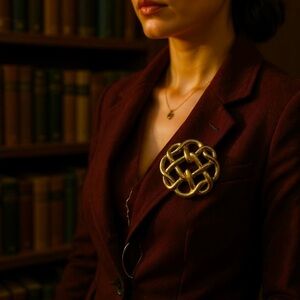 🆕Vintage Courrèges 24kt Gold Plated, hand polished brooch, signed Knot Brooch 💛